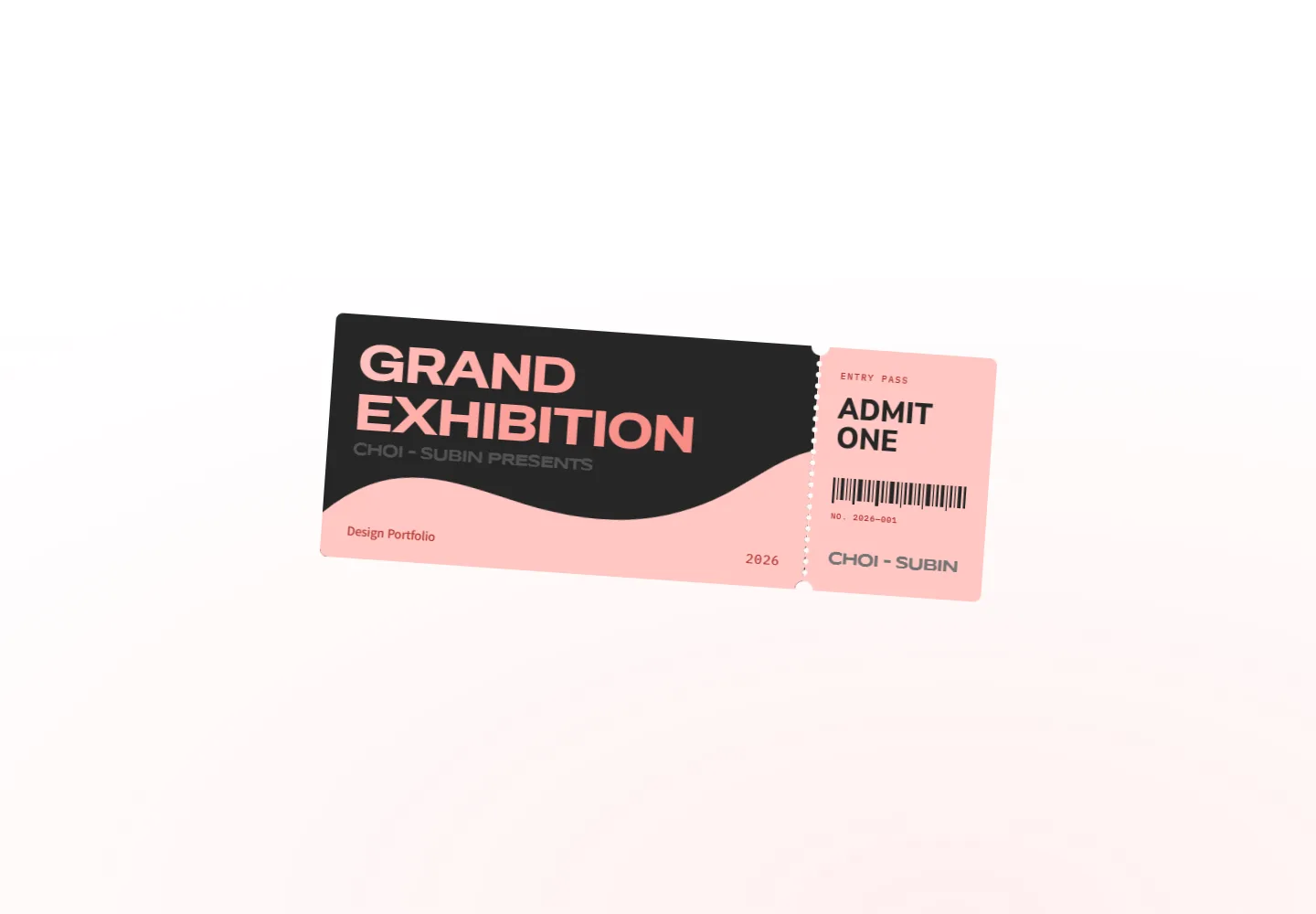 최수빈의 Grand Exhibition 실제 웹사이트 화면