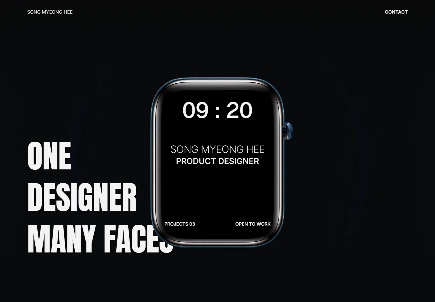 송명희의 One Designer Many Faces 실제 웹사이트 화면